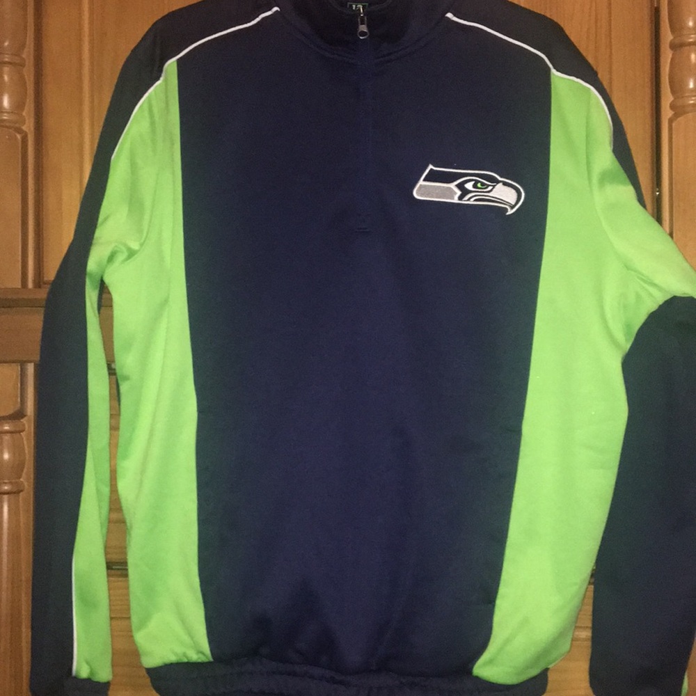 Seattle Seahawks SZ L Pullover zip up jacket